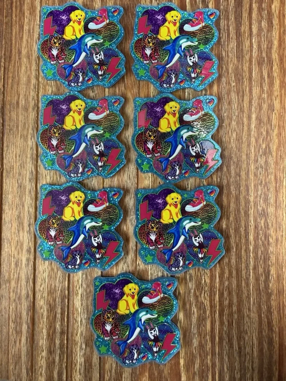 7 Pc Lisa Frank Characters Acrylic Flatbacks
